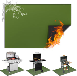 Tamfile 60X40 Inches Outdoor Fire Pits Mat, Fireplace Floor Mat, Heat Resistant 5200°F, 6 Layers Deck Patio Protect Pad, under Grill Mat Perfect for Grass Outdoor Wood Fire Pit and BBQ Smoker, Green