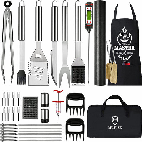 Image of Grill Utensils Set,Bbq Grilling Accessories, Grill Set Gifts for Men Grill Tools,  Barbeque with Apron, Stainless Steel Grill Kit Set Gifts for Men or Dad (Style 1)