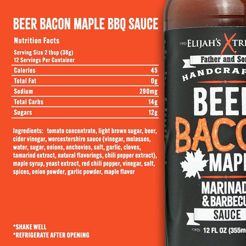 Image of Elijah'S Xtreme BBQ Bundle: Beer Bacon Maple BBQ Sauce and Bourbon Blueberry Chipotle Barbecue Sauce - Unique Twist on Traditional BBQ Sauces, Perfect for Grilling, Dipping & Marinading (12Oz Bottles)