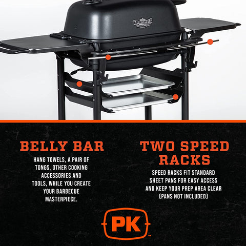Image of Bbq Grill and Smoker Charcoal Grill Portable for Outdoor Barbeque Grilling Camping, Backyard, Patio, Cast Aluminium Grills, Coal, ​​New Original PK Aaron Franklin Addition