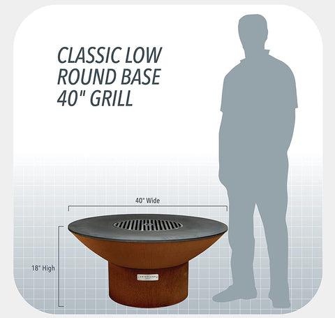 Image of Classic 40" Grill with a Low round Base Home Chef Max Bundle with 10 Grilling Accessories.