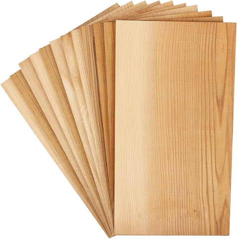 Image of 12 Pack Premium Alaskan Western Red Cedar Planks for Grilling Salmon, Meat Fish and Veggies. Adding Extra Smoke and Flavor, Soaking Fast, Easy to Use Cedar Grilling Planks (11.8"X5.7")