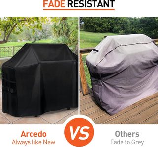 Arcedo Grill Cover 58 Inch, Heavy Duty BBQ Gas Grill Cover, Waterproof Outdoor Charcoal Barbecue Grill Cover, Sturdy and Well Made, Fits Weber Charbroil Napoleon Nexgrill Brinkmann and More Grill