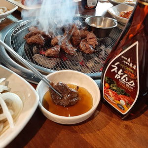 WOORI CHAM SAUCE Korean BBQ Soy Sauce, #1 Steak Sauce in Korea, Magic Sauce for Korean BBQ, Kalbi, Bulgogi, and Pickles, (10.6Oz, 1) (3 Pack)