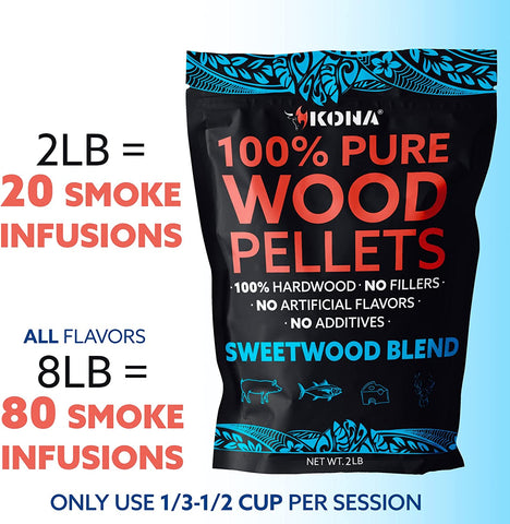 Image of Best Wood Smoking Pellets - Grilling Smoker Tube Pellets Variety Pack - 100% Hickory,  Premium Blend, 100% Oak,  Signature Sweetwood Blend - 2 Pound Bags