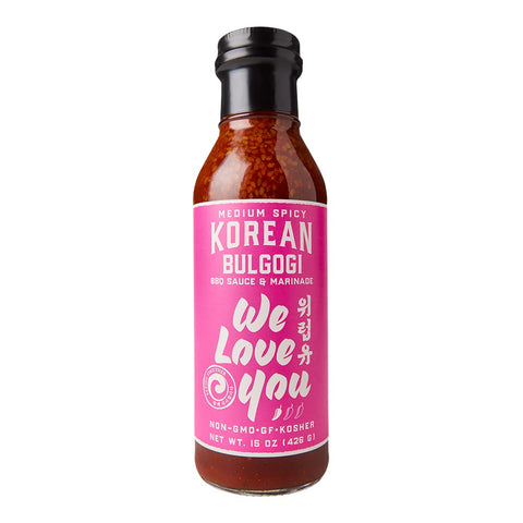 Image of Medium Spicy Korean Bulgogi Kalbi Galbi BBQ Marinade & Sauce Gluten-Free, Non-Gmo, Vegan, OU Kosher 15Oz (Pack of 1)