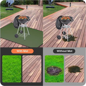 Tamfile 60X40 Inches Outdoor Fire Pits Mat, Fireplace Floor Mat, Heat Resistant 5200°F, 6 Layers Deck Patio Protect Pad, under Grill Mat Perfect for Grass Outdoor Wood Fire Pit and BBQ Smoker, Green