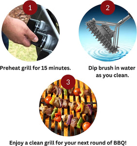 Valore Safe Grill Brush for Outdoor Grill Bristle Free Stainless Steel BBQ Grill Scraper BBQ Brush for Grill Cleaning BBQ Accessories Gifts for Dad