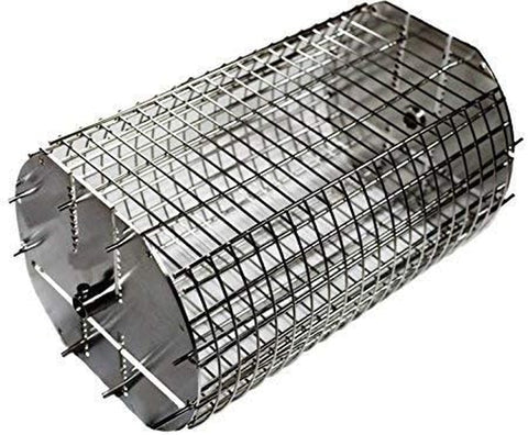Image of Onegrill Performer Series Kamado Grill Fit Rotisserie Spit Rod Basket; Stainless Steel Tumble & Flat Basket in One. (Fits 5/16 Inch Square Spits)