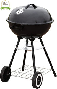BBQ Kettle Charcoal Grill Outdoor Portable Grill Backyard Cooking Stainless Steel for Standing & Grilling Steaks, Burgers, Backyard Pitmaster & Tailgating (18" Black)