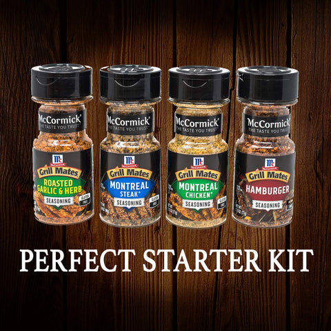 Image of Mccormick Grill Mates Spices, Everyday Grilling Variety Pack (Montreal Steak, Montreal Chicken, Roasted Garlic & Herb, Hamburger), 4 Count