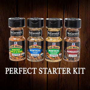 Mccormick Grill Mates Spices, Everyday Grilling Variety Pack (Montreal Steak, Montreal Chicken, Roasted Garlic & Herb, Hamburger), 4 Count