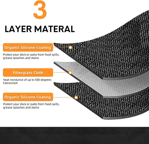 Image of under Grill Mat Rubber Backing Layer 42X60 Inches Waterproof Oil Drain Pan Absorb Liquid Garage Mat for under Car Protects Floor Washable and Reusable Garage Floor Mat