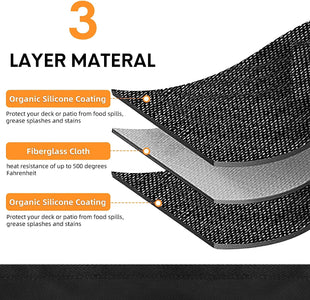 under Grill Mat Rubber Backing Layer 42X60 Inches Waterproof Oil Drain Pan Absorb Liquid Garage Mat for under Car Protects Floor Washable and Reusable Garage Floor Mat