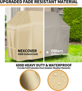 NEXCOVER Barbecue Gas Grill Cover - 55 Inch Waterproof BBQ Cover, Outdoor Heavy Duty Grill Cover, Fade & Weather Resistant Upgraded Material, Barbecue Cover for Weber, Brinkmann, Char Broil and More