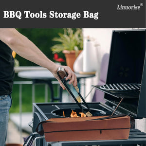 Linuorise Grill Accessory Storage Bag, BBQ Tool Storage Bags, Grill Utensil Storage Bag,Suitable for Grilling Camping, Gifts for BBQ Lover
