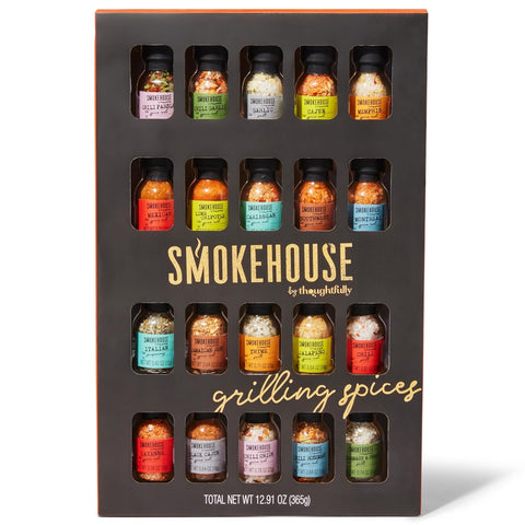 Image of Smokehouse by Thoughtfully Ultimate Grilling Spice Set, Grill Seasoning Gift Set Flavors Include Chili Garlic, Rosemary and Herb, Lime Chipotle, Cajun Seasoning and More, Pack of 20