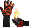 BBQ Grill Gloves, 1472°F Heat Resistant Barbecue Gloves Oven Mitts for Kitchen Garden BBQ Grilling and Outdoor Cooking Campfire, EN407 Certified, 1 Pair, 13 Inch Long Extra Forearm Protection