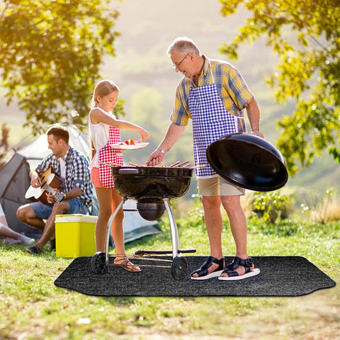 Image of Fasmov 36 X 48 Inches under the Grill Protective Deck and Patio Mat, under Grill Floor Mats to Protect Deck, BBQ Mat for under BBQ, Absorbent Oil Pad Protector for Deck & Patio