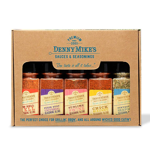 Image of Dennymike’S Grill Seasoning Set, All Natural Spices and Seasonings, BBQ Rub for Cooking, Smoking, and Grilling, Low Sodium, Keto-Friendly, Gluten and Msg-Free, Bundle Pack of 5