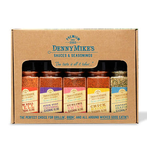 Dennymike’S Grill Seasoning Set, All Natural Spices and Seasonings, BBQ Rub for Cooking, Smoking, and Grilling, Low Sodium, Keto-Friendly, Gluten and Msg-Free, Bundle Pack of 5