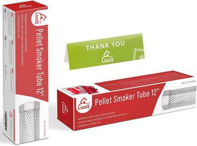 Premium Pellet Smoker Tube 12 Inches - 5 Hours of Billowing Smoke - for Any Grill or Smoker, Hot or Cold Smoking - Free Ebook Grilling Ideas and Recipes