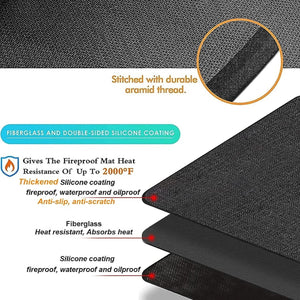 Thickened 60X42 Inch under Grill Mat for Outdoor Grill, Fireproof Mat for Lawn, Smokers, Gas Grills, Deck and Patio,Fireplace Mat Fire Pit Mat,Oil-Proof Waterproof Non-Slip BBQ Protector