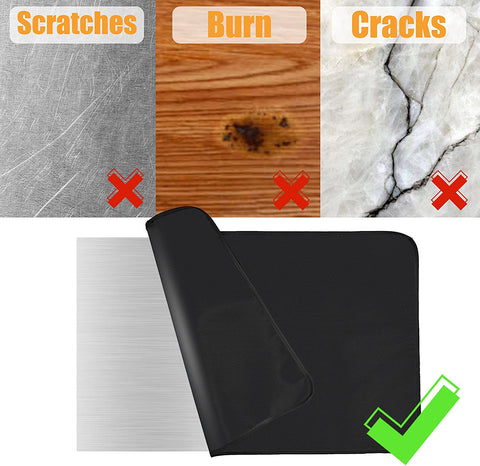 Image of Amerbro 24X31In Heat Resistant Grill Mats for Outdoor Grill to Protect Your Prep Table and Outdoor Grill Table - Fire Proof & Water Proof & Oil Proof BBQ Mat - Black (0.6Mm)