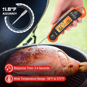 TP710 Instant Read Meat Thermometer Digital for Cooking, 2-In-1 Waterproof Kitchen Food Thermometer with Dual Probes and Dual Temperature Display for Oven, Grilling, Smoker & BBQ