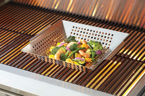 Image of Mr. Bar-B-Q 06034Y Stainless Steel Vegetable Grill Basket | Perfect for Cooking Crispy Vegetables, Fish, and Meats on the Grill or BBQ | Built in Handles | Great for Cookouts and Camping
