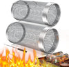 Rolling Grill Baskets, Heavy-Duty 304 Stainless Steel Material, round BBQ Grilling Baskets for Veggies, Fish, BBQ Net Tube Barbeque Vegetable Grill Accessories, Cage Cylinder 2 PACK (Two Large)
