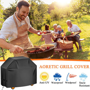 Aoretic Grill Cover 52 Inches Gas-Bbq Grill Cover for Outdoor outside Grill Waterproof,Anti-Uv Material with Hook-And-Loop & Adjustable Hem Drawstring for Weber Nexgrill Char-Broil Monument Dyna-Glo