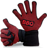 BBQ Gloves - 1472°F Heat Resistant, Fireproof Mitts with Non-Slip Silicone Grip, Perfect for Barbecue, Grilling, Cooking, Baking & Camping, 14-Inch, Food Grade, Washable Kitchen Oven Mitts