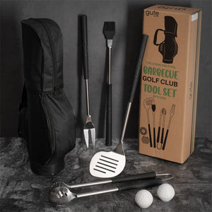 Golf Club 7 Pcs BBQ Tools Gift Set - Father'S Day Birthday Gifts for Men Dad, Grill Accessories - for Camping Stainless Steel Utensils Set - Stainless Steel Grilling Birthday Hiking Outdoor Storage