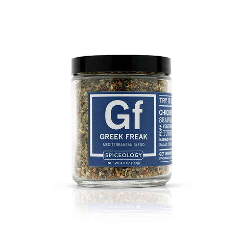 Image of - Greek Freak Mediterranean Spice Blend - All-Purpose Rubs, Spices and Seasonings - Use On: Chicken, Chickpeas, Beef, Seafood, Pork, Vegetables, Turkey, Potatoes and Salad Dressing - 4 Oz