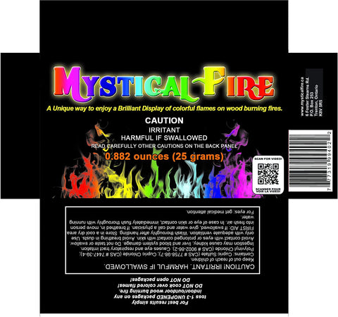 Image of Mystical Fire Flame Colorant Vibrant Long-Lasting Pulsating Flame Color Changer for Indoor or Outdoor Use 0.882 Oz Packets 12 Pack