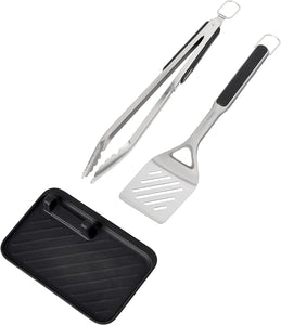 Good Grips Grilling, 3Pc Set - Tongs, Turner and Tool Rest, Black