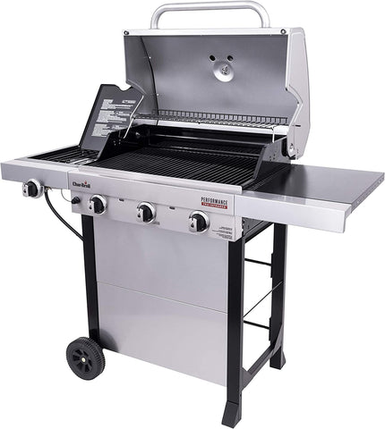 Image of ® Performance Series™ Tru-Infrared Cooking Technology 3-Burner with Side Burner Cart Propane Gas Stainless Steel Grill - 463370719