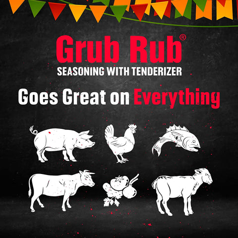 Image of Grub Rub BBQ Seasoning & Meat Rubs for Smoking - Pork Rub, Steak Seasoning, & Brisket Rub - Award Winning Family Recipe - Moist, Tender, & Juicy Meats, Seafood, Veggies & More