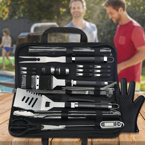 Image of 31PC BBQ Grill Accessories Set, Heavy Duty BBQ Tools Set for Men & Women Gift, Grill Utensils Kit with Scissors, Grilling Accessories with Storage Bag for Smoker, Camping Barbecue