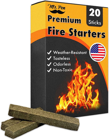 Image of Mr. Pen- Fire Starter, 20 Pack, Fire Starters for Campfires, Fire Starters for Fireplace, Charcoal Starter, Fire Starter Sticks, Fire Starters for Grill, Fire Starters for Wood Stove
