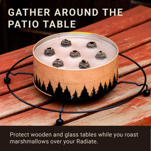 Radiate - Campfire Trivet - Turn Your Campfire into a Tabletop Experience - Metal Holder Campfire and Campfire Mini - Powder-Coated Steel - 13.4" Diameter