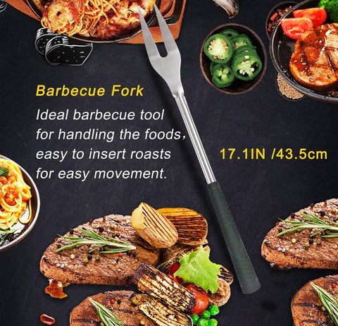 Image of 7Pcs Golf-Club Style BBQ Grill Accessories Kit with Rubber Handle - Stainless Steel BBQ Tools Set in Bag for Camping - Premium Grilling Utensils Set Ideal Christmas Birthday Gifts for Men Women