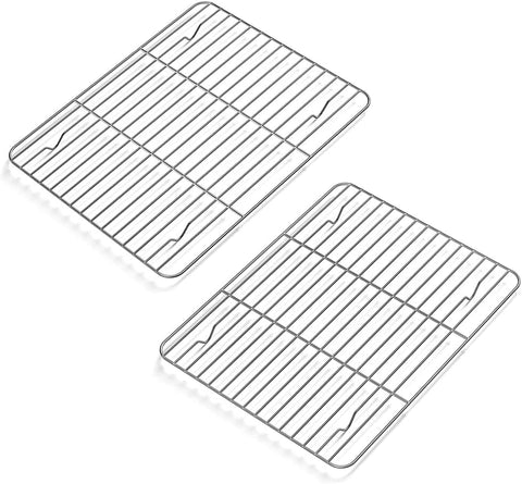 Image of 2 Pack Cooling Rack for Baking Stainless Steel, Heavy Duty Wire Rack Baking Rack, 11.7" X 9.4" Cooling Racks for Cooking, Fits Small Toaster Oven, Dishwasher Safe