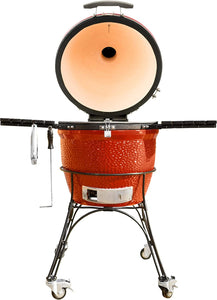 KJ23RHC Classic Joe II 18-Inch Charcoal Grill with Cart and Side Shelves, Blaze Red