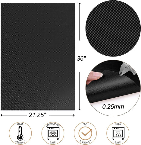 Image of Ubeesize 2 Pack 100% Nonstick Grilling Mats for 36 Inch Blackstone Griddle, Resuable Cooking Mats for Grilling, BPA and PFOA Free Heavy Duty BBQ Grill Mats, Griddle Accessories Kit-36X21.25 Inch