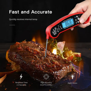 Digital Meat Thermometer for Cooking and Grilling, 2S Instant Read & High Accuracy & IP67 Waterproof, for Kitchen Food Candy
