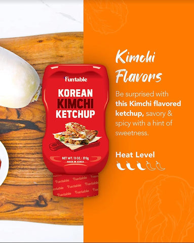 Image of Funtable Korean Kimchi Ketchup (13Oz, Pack of 1) - Savoury & Spicy Low-Calorie Ketchup, Great Flavors, Easy-To-Use. Perfect for Chicken, Nuggets, Wings & Nachos, Tomato Sauce Alternative.