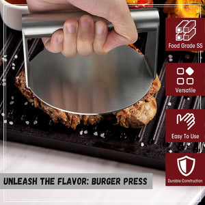 PMYEK Smash Burger Press, 5.5Inch round Non-Stick Stainless Steel Burger Press Professional Burger Smasher for Griddle, Professional Griddle