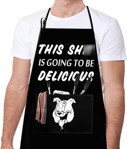 Image of Funny Aprons for Men Anniversary Christmas Gifts for Men Husband Dad Mom Couple Daughter Son,Grilling BBQ Apron